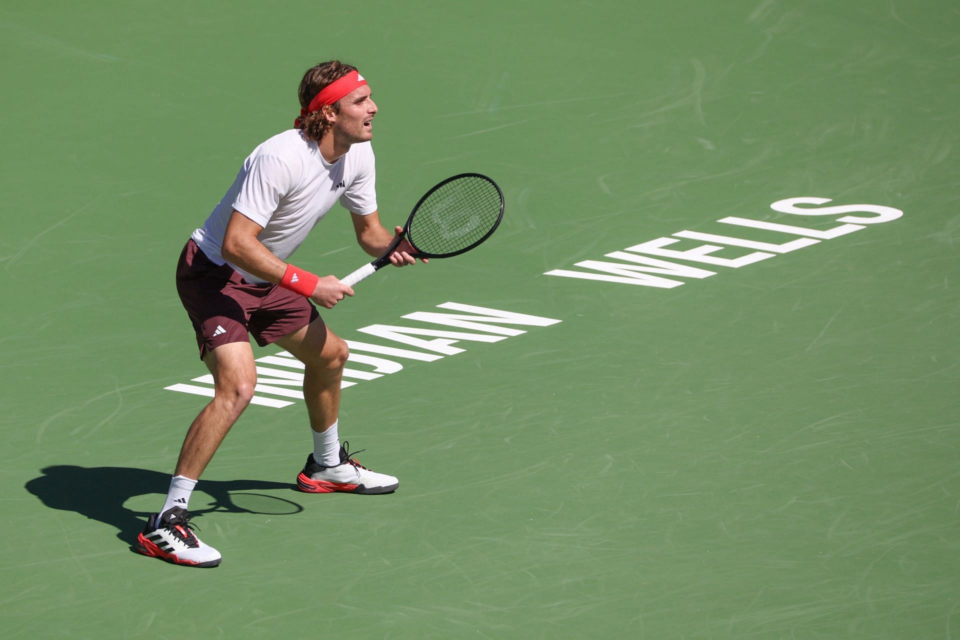 Stefanos Tsitsipas pictured at the 2025 BNP Paribas Open in Indian Wells - Image Source: Getty