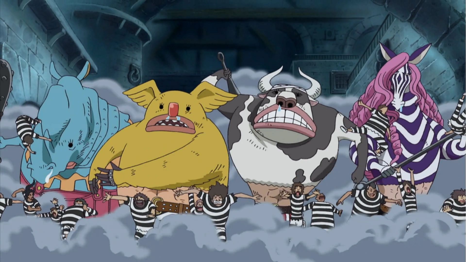 Impel Down&#039;s Jailer Beasts (Image via Toei Animation)