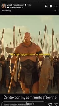 Wyatt Hendrickson's Instagram story | Source: IG/@wyatt_hendrickson