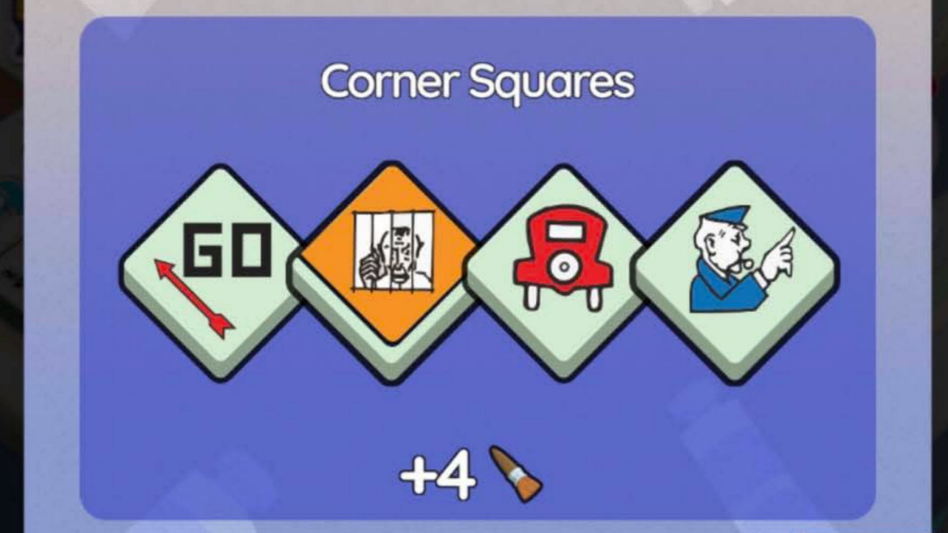 All four corner tiles in Monopoly Go (Image via Scopely)