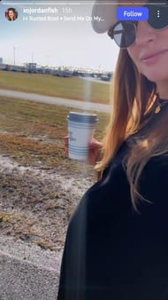 Jordan Fish walking on the Homestead-Miami Speedway with her husband (Source: @xojordnafish via Instagram)