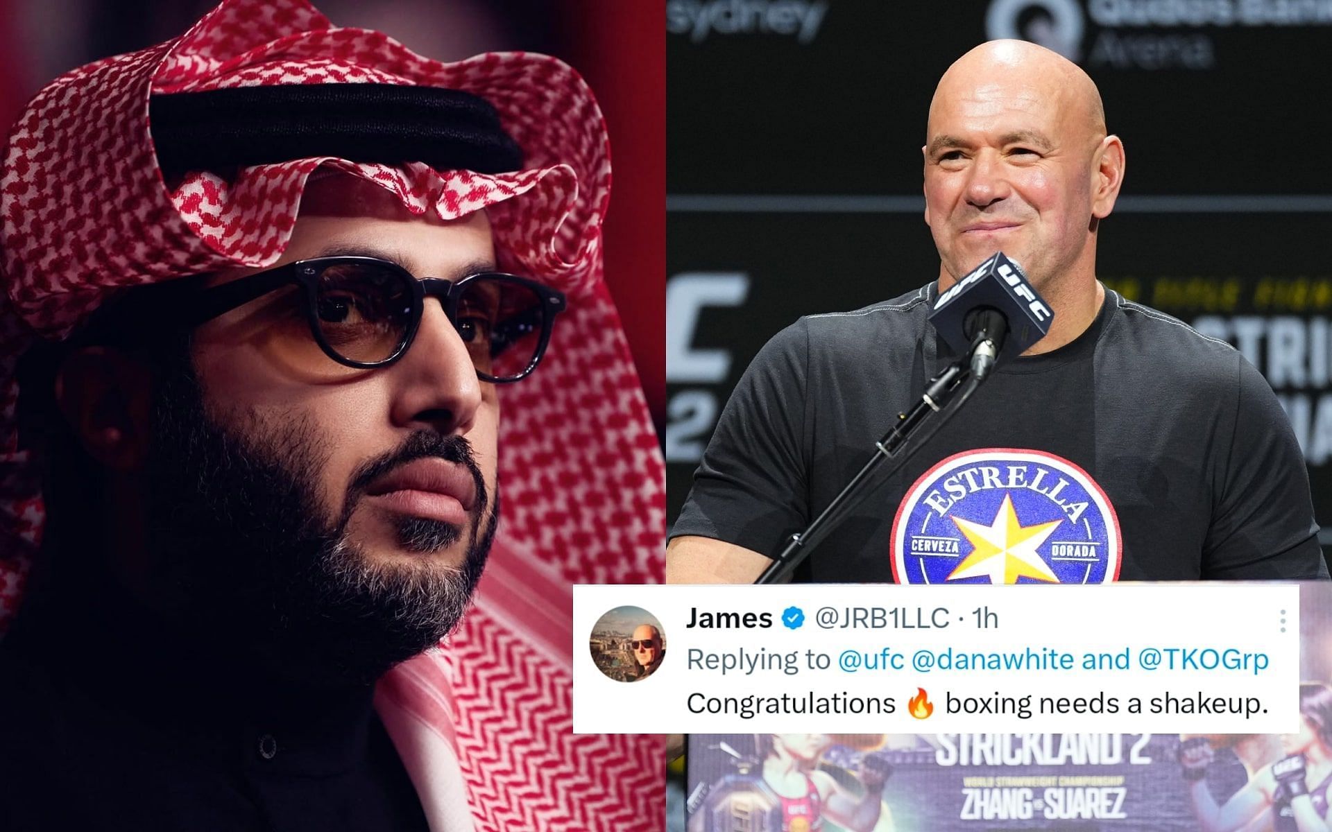 Dana White (R) and Turki Alalshikh (L) have created a new boxing league [Images courtesy: @turkialalshik on Instagram and Getty Images]