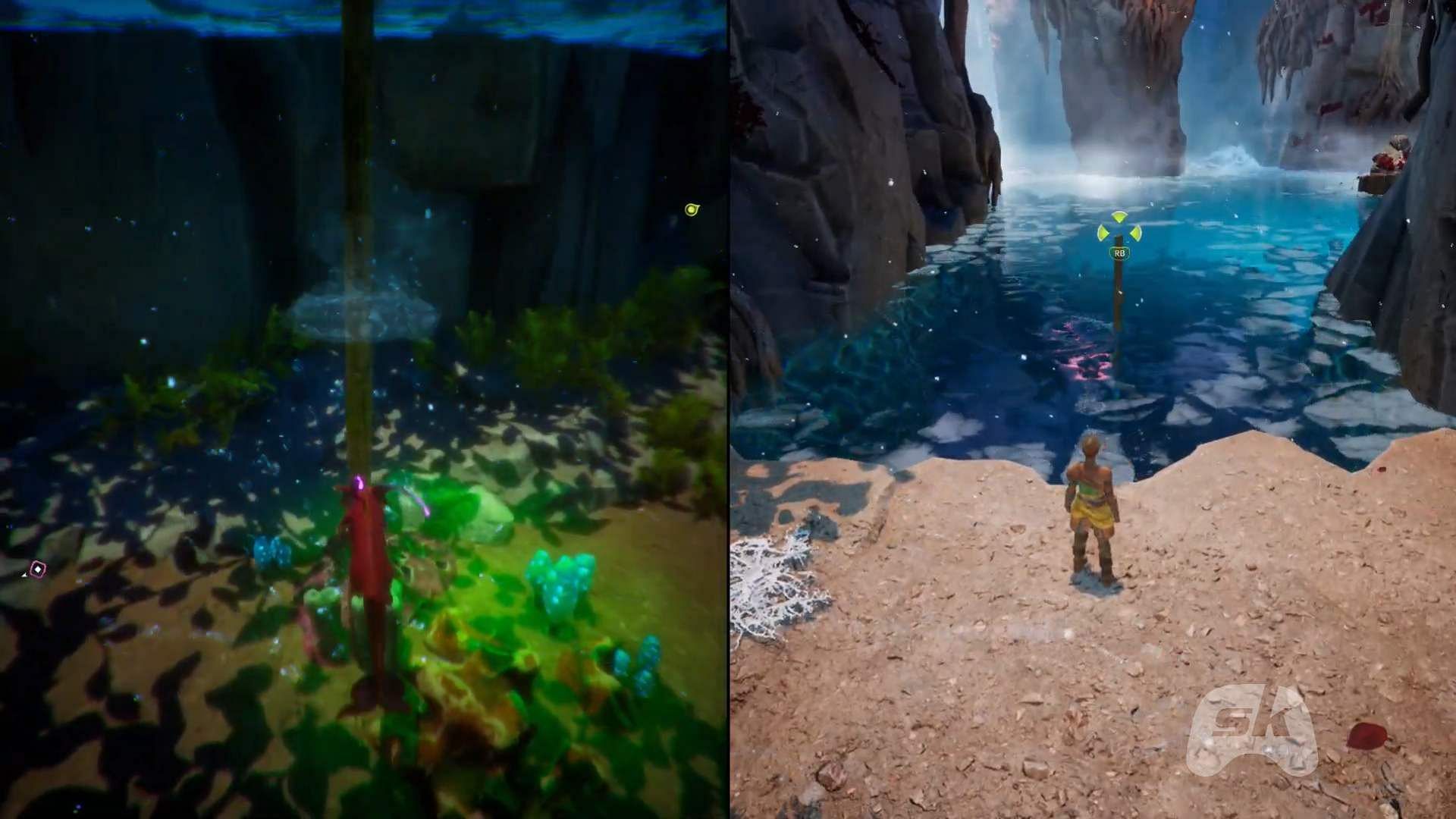 Activate underwater poles to cross the pond (Image via Sportskeeda Gaming || Electronic Arts)