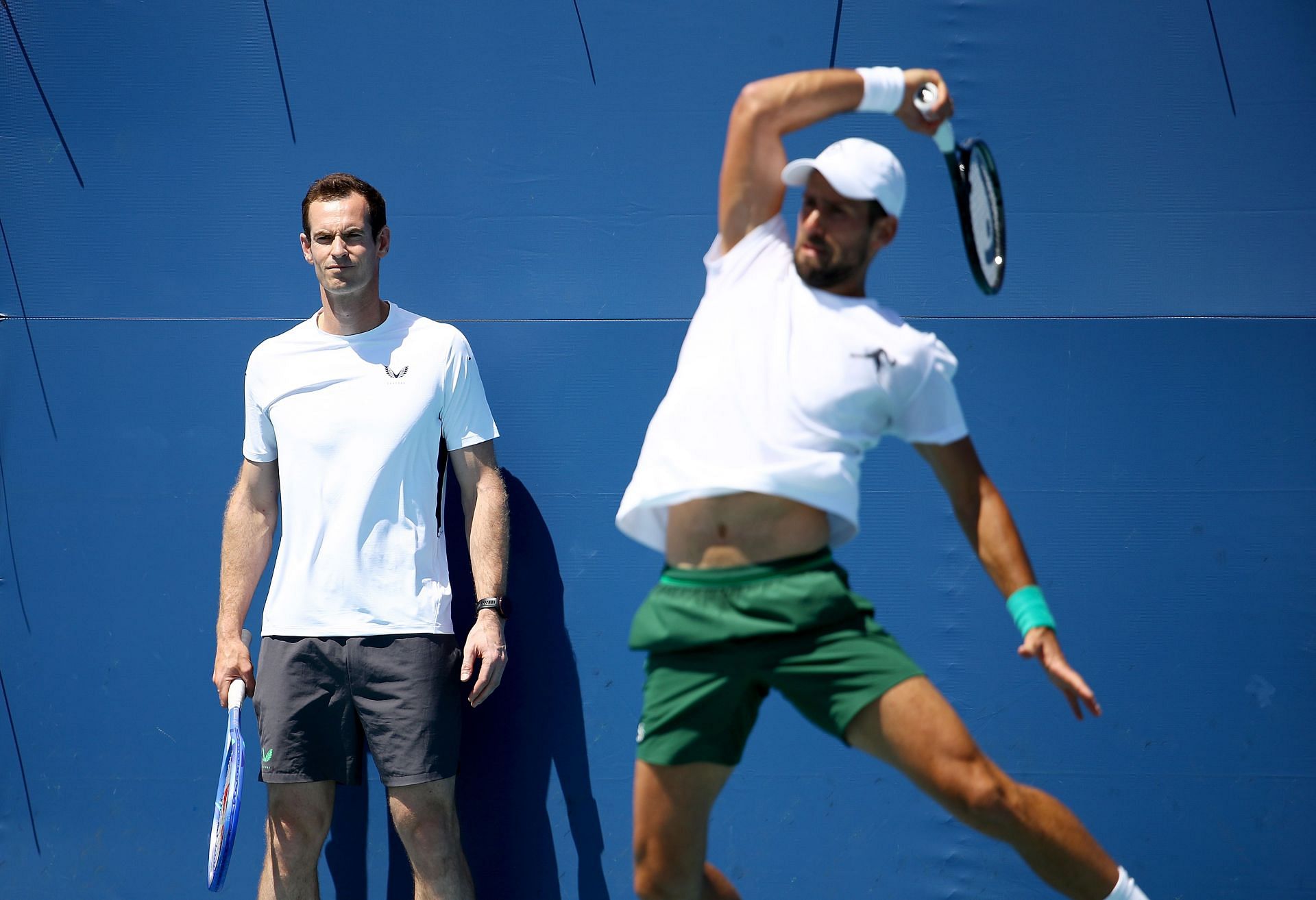 Novak Djokovic &amp; coach Andy Murray at Miami Open 2024 [Image Source: Getty Images]