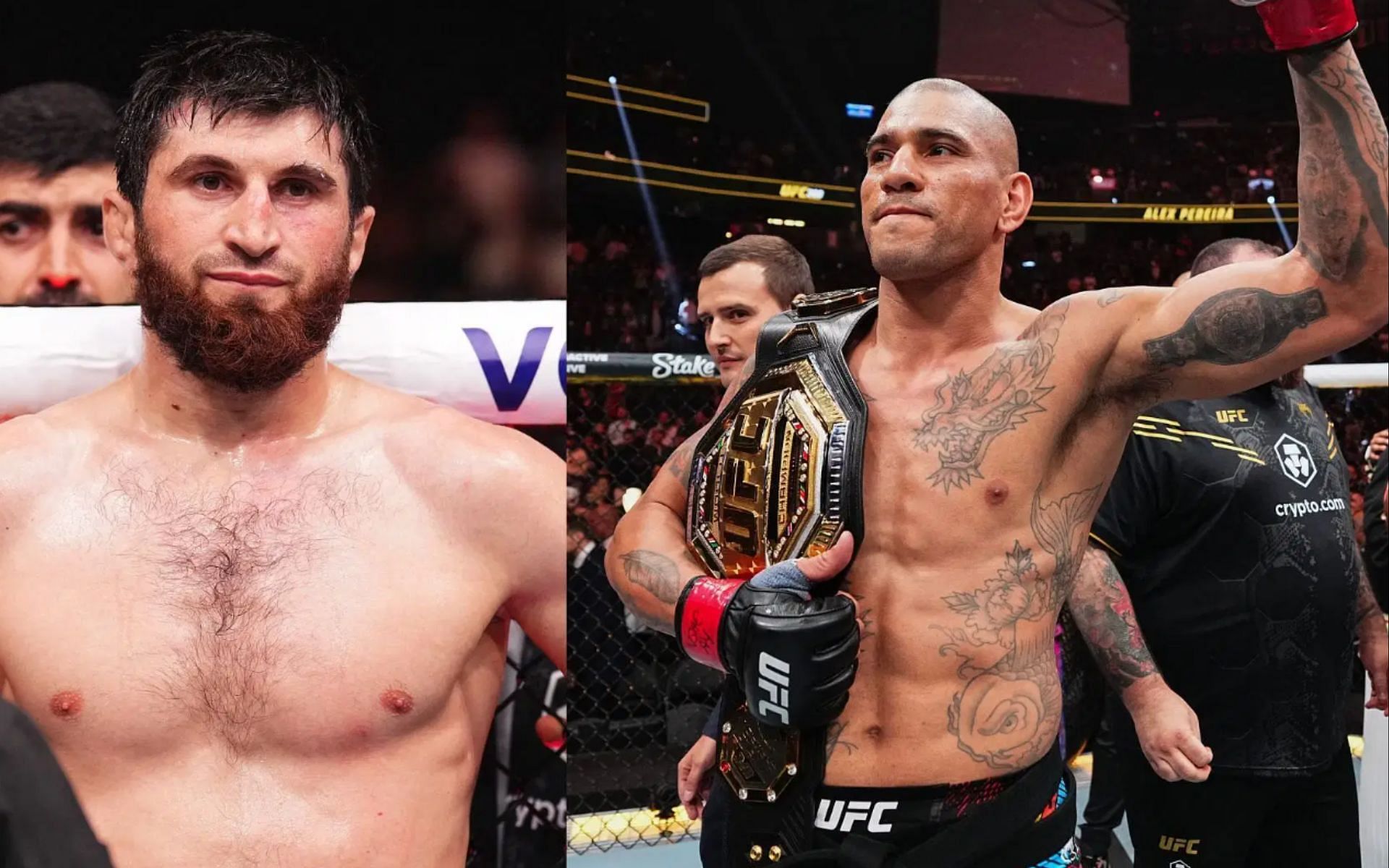 Alex Pereira issues challenge to Magomed Ankalaev. [Images courtesy: Getty]