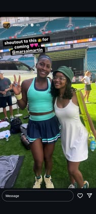 Gauff's Instagram Story featuring Marsai Martin (Source: Instagram/cocogauff)