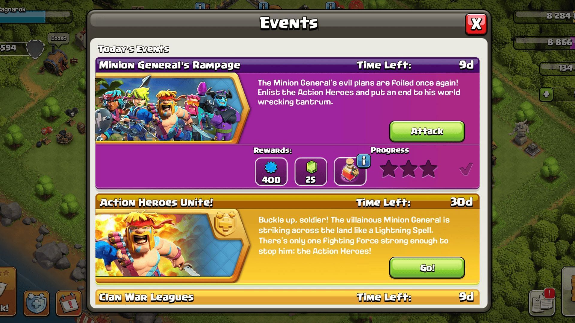 Minion General&#039;s Rampage challenge rewards (Image via Supercell)