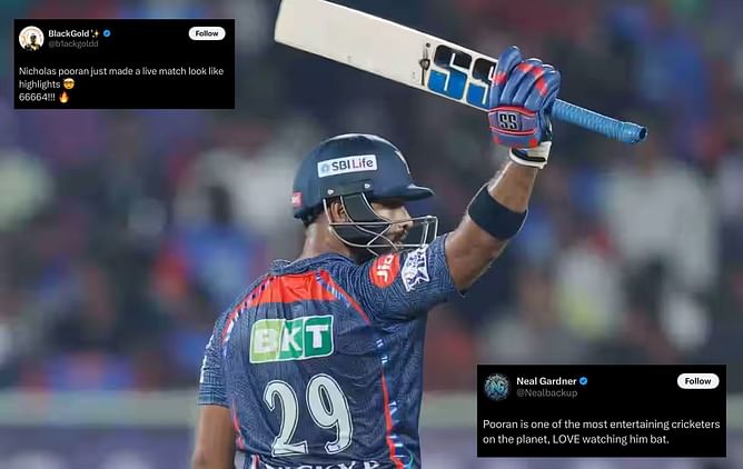 "Just made a live match look like highlights" - Fans react to Nicholas Pooran's whirlwind knock in DC vs LSG match of IPL 2025