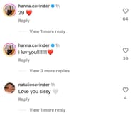 Haley's sisters show her love on IG