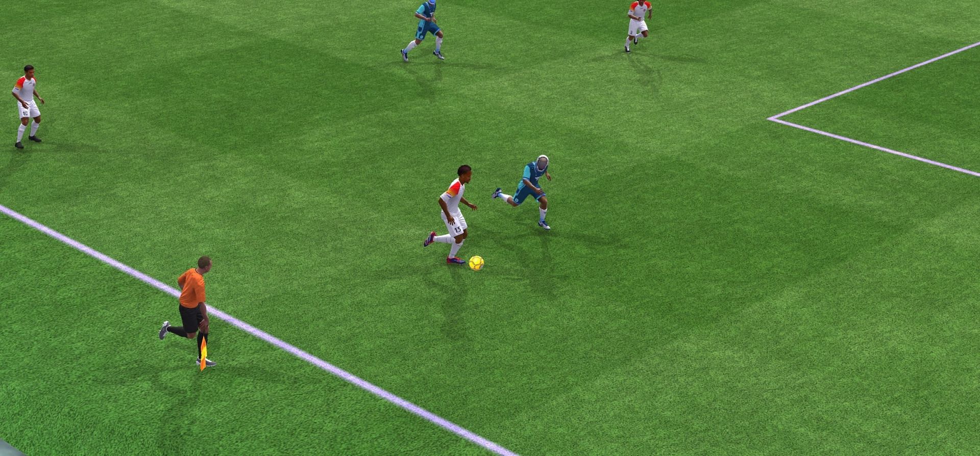 An FC Mobile Code Neon Team vs Club Team match in progress (Image via EA Sports)