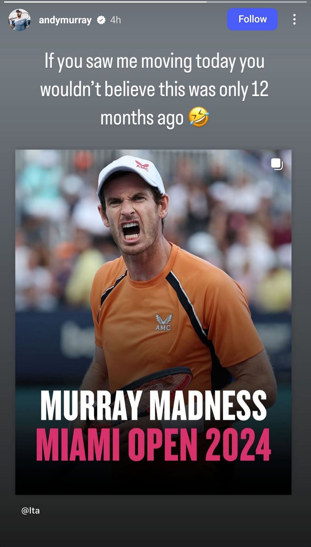 Andy Murray&#039;s Instagram story