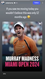 Andy Murray's Instagram story