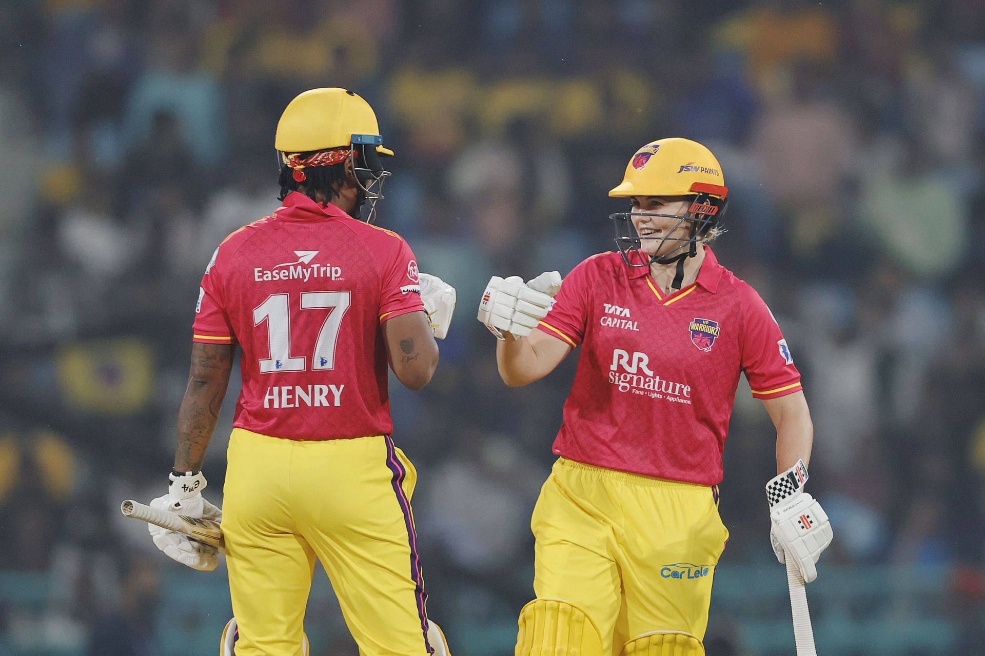 Georgia Voll during 1st innings of UPW vs RCB WPL 2025 clash. (Image: wplt20/X)