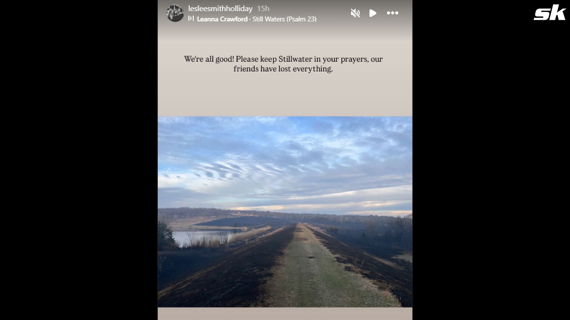 Screenshot from the story on Instagram (via Leslee Smith Holliday IG)