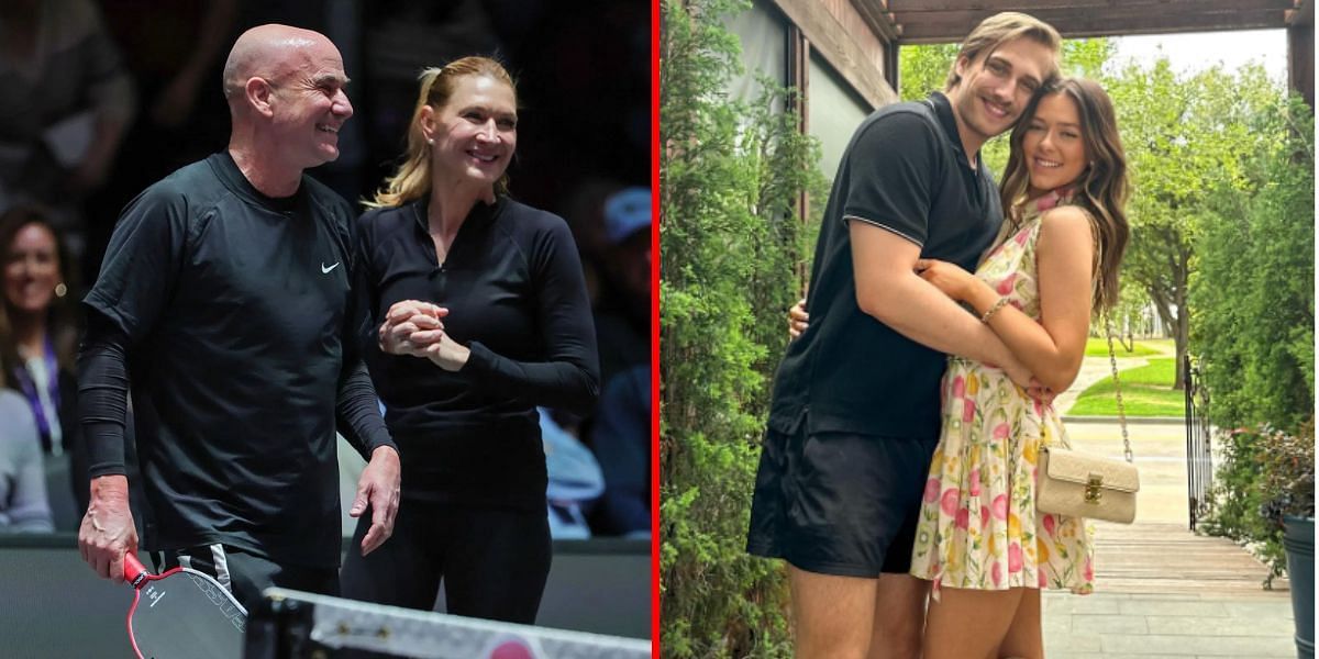 Steffi Graf &amp; Andre Agassi (L) Jaden &amp; Catherine (R) | Getty (L) Instagram (R)