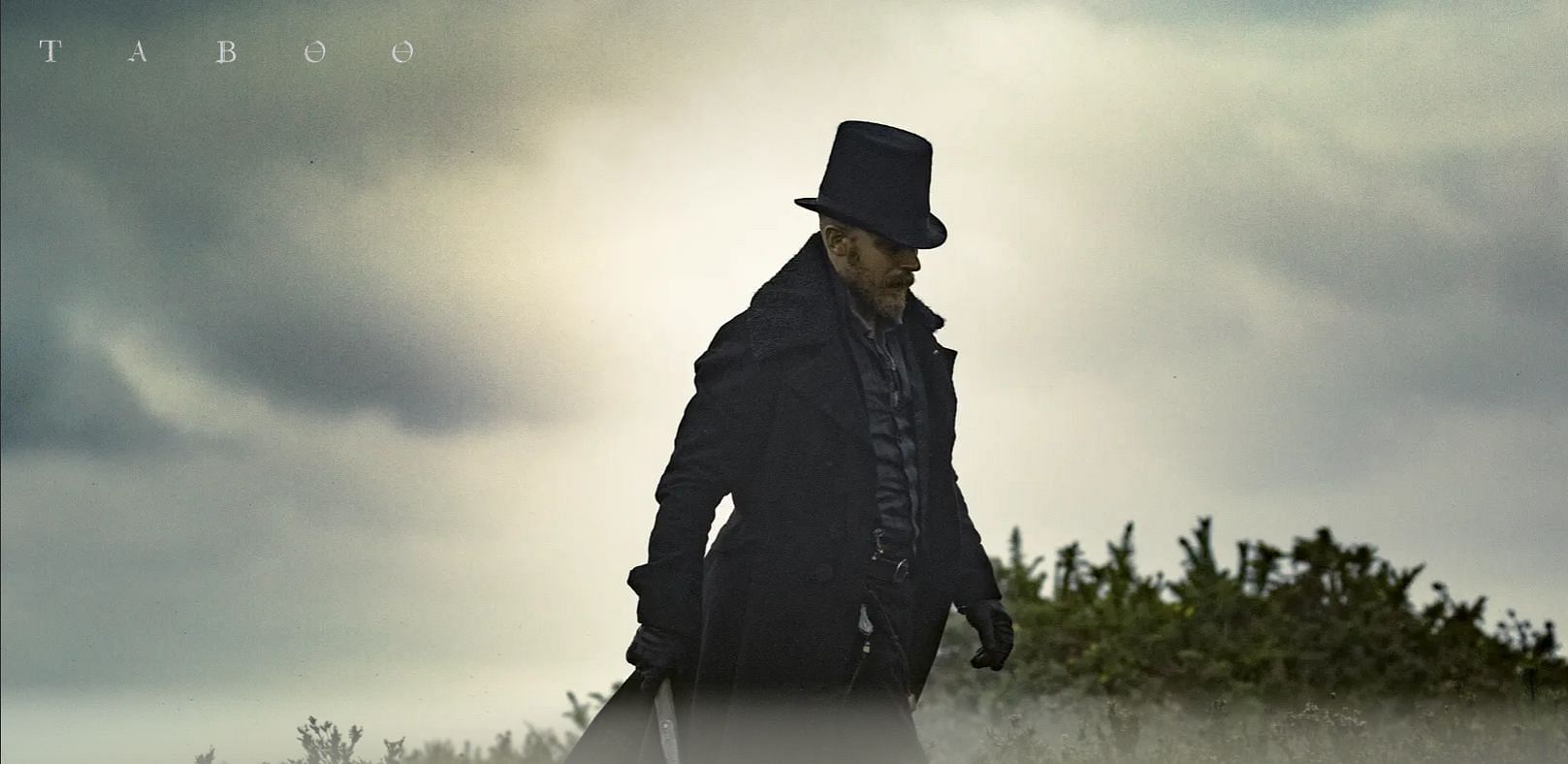 Tom Hardy in a still from Taboo. (Image via Apple TV)