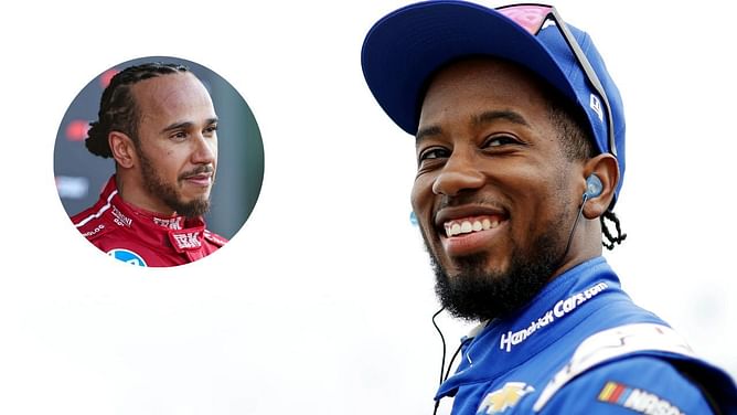 Rick Hendrick-backed driver Rajah Caruth pumped with $300M-worth Lewis Hamilton’s first Ferrari sprint pole