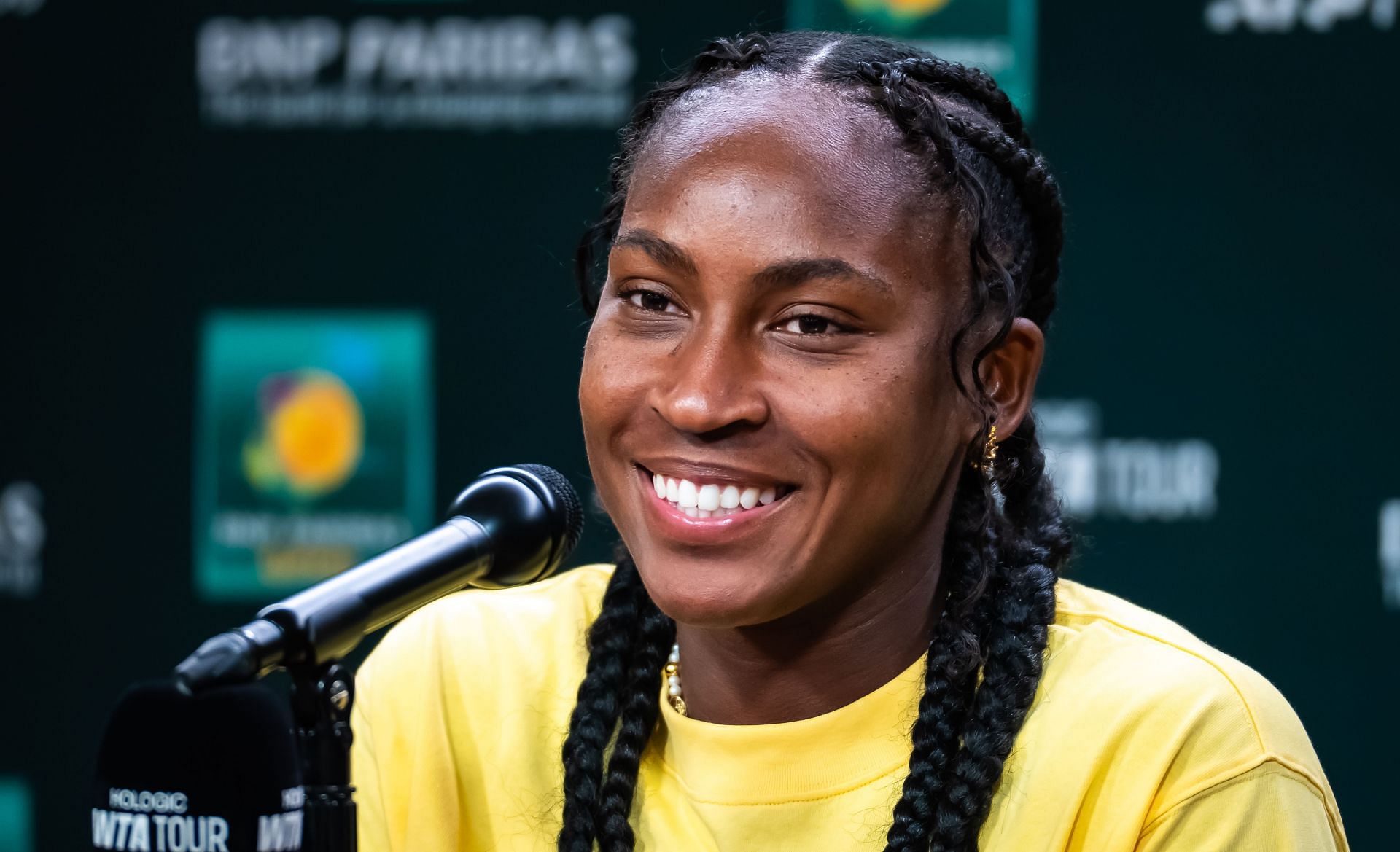 Coco Gauff pictured at the 2025 BNP Paribas Open in Indian Wells - Image Source: Getty