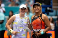 Iga Swiatek and Naomi Osaka at the Miami Open 2025. (Photo: Getty)