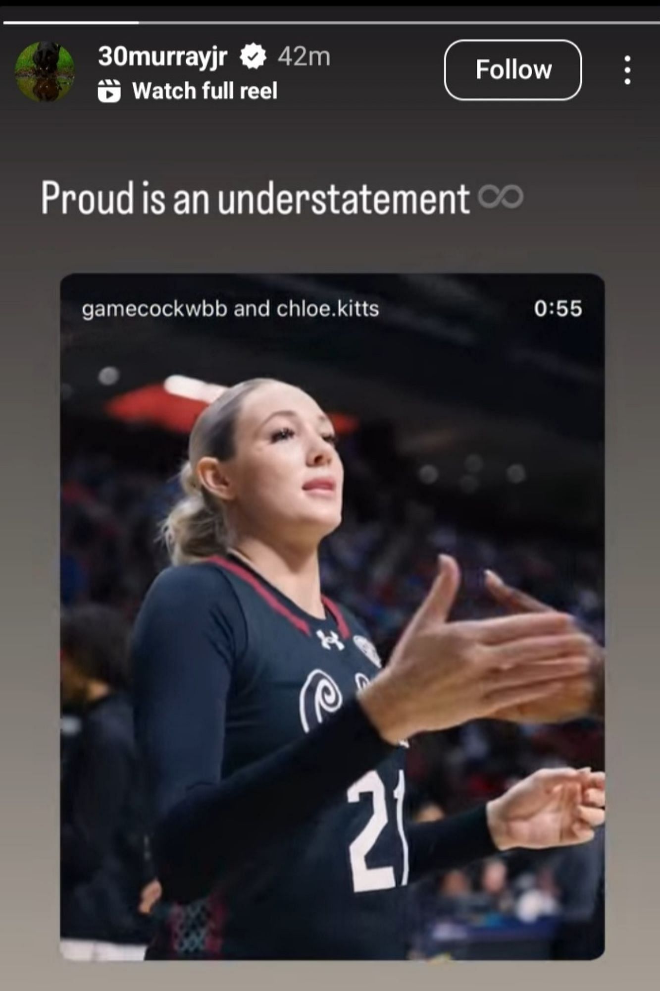 Chloe Kitts&rsquo; BF Collin Murray Boyles drops 4-word reaction to express pride after South Carolina star&rsquo;s triple-double