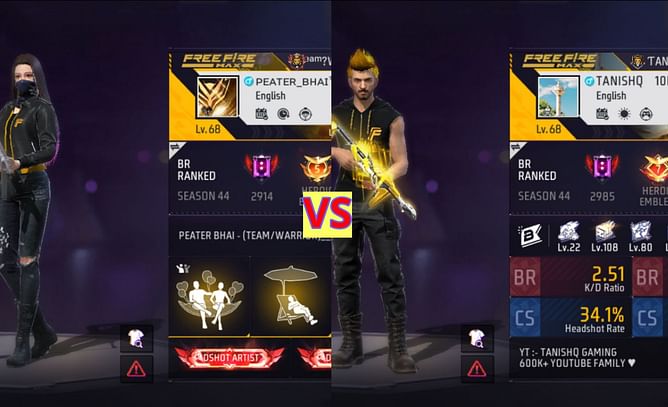 Graduate FF vs Tanishq Gaming: किसके Free Fire MAX में बेहतर स्टैट्स हैं?