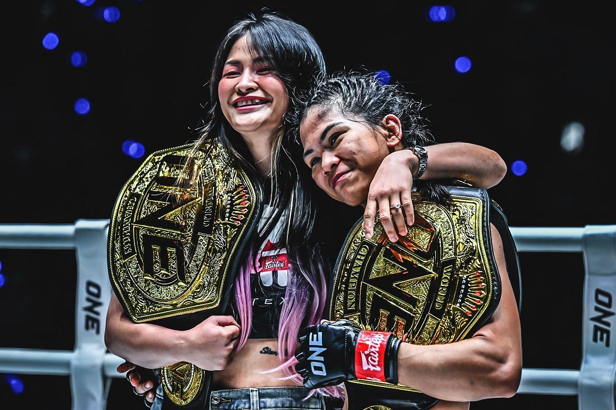 Stamp Fairtex (L) and Denice Zamboanga (R) | Photo by ONE Championship