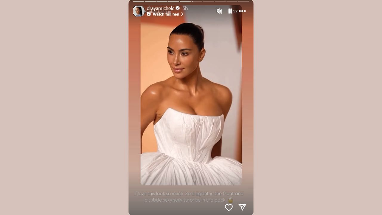 Jalen Green&#039;s girlfriend praises Kim Kardashian for her Oscar look. (Credits: @drayamichele/Instagram)