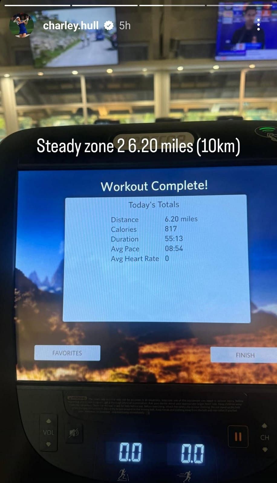 Charley Hull&#039;s treadmill (via Instagram)