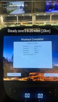 Charley Hull's treadmill (via Instagram)