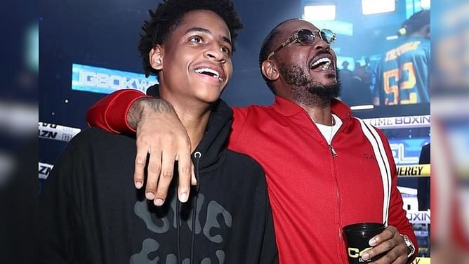 Carmelo Anthony shares 3-word reaction as son Kiyan Anthony excels at The Throne Hoops