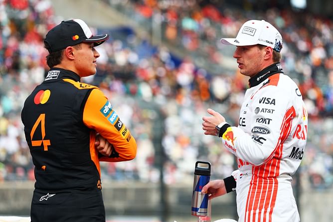 Max Verstappen's hilarious 5-word reaction to Lando Norris' pitlane exit incident