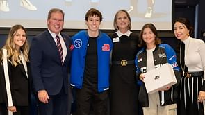 Marcus Armstrong is all smiles as STU students create special IndyCar merch for Meyer Shank Racing