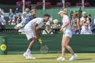 Gael Monfils and Elina Svitolina train during Wimbledon 2019 - Source: Getty