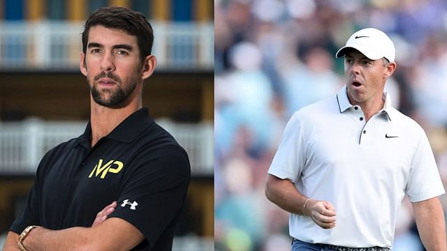 Michael Phelps reacts as Rory McIlroy wins The Masters