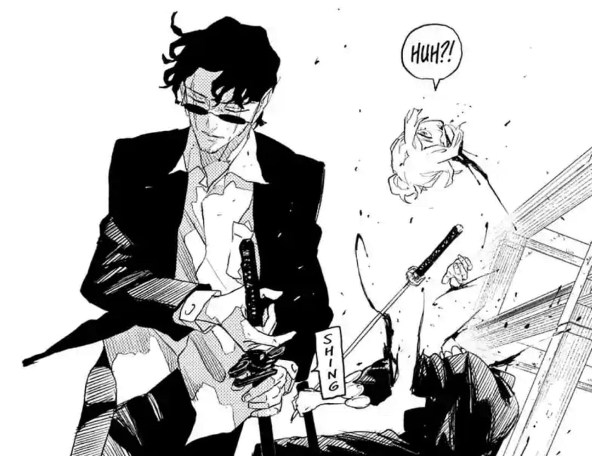 Seiichi Samura defeats Hiruhiko (Image via Shueisha)