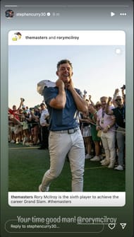 Steph Curry drops 4-word reaction to Rory McIlroy's career Grand Slam