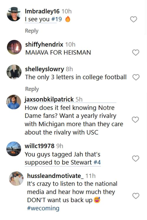 Fan Reactions( Image Credit: @uscfb/ Instagram)