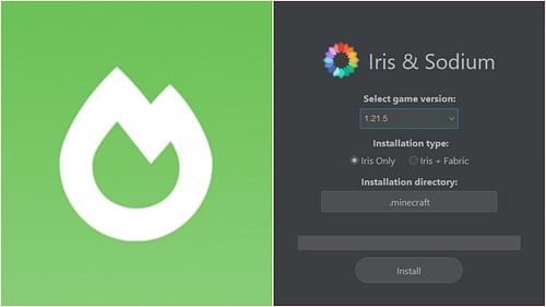 Install Sodium and Iris Shaders from the same installer. (Image via Modrinth/Sodium || Iris Shaders)