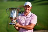 Rory McIlroy after winning the 2024 Wells Fargo Championship at the Quail Hollow Club (via Getty)