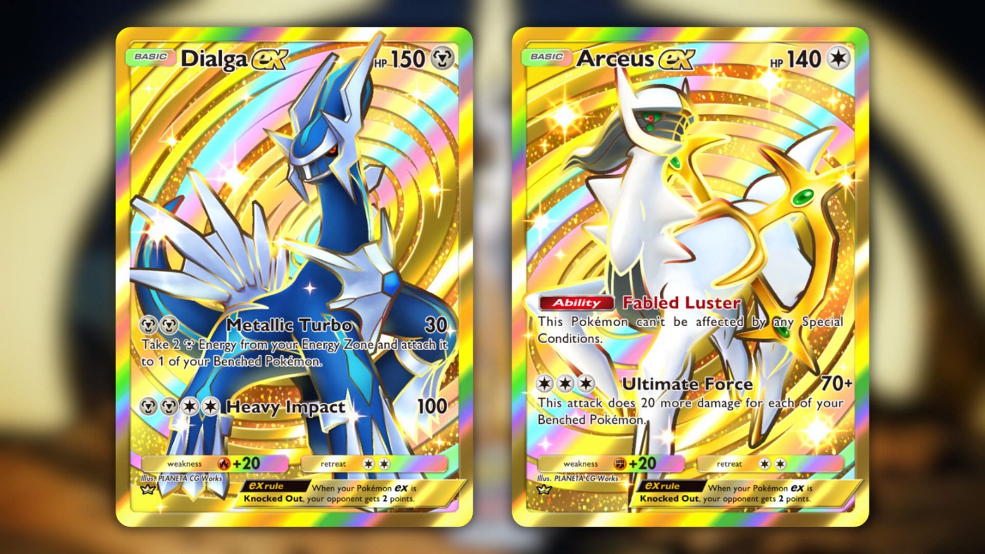 Dialga ex and Arceus ex (Image via The Pokemon Company)