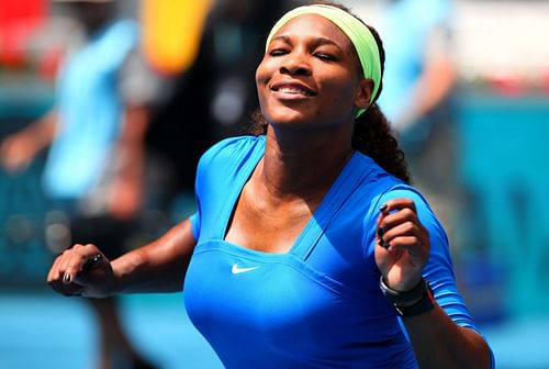 Serena Williams celebrating her 2012 Madrid Open title triumph (Source: Getty)