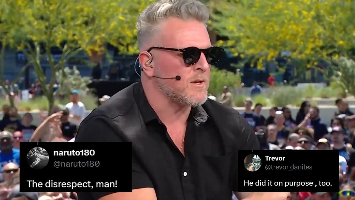 Pat McAfee referenced a top AEW star at WrestleMania 41 (Image via Pat McAfee, naruto180 &amp; Trevor