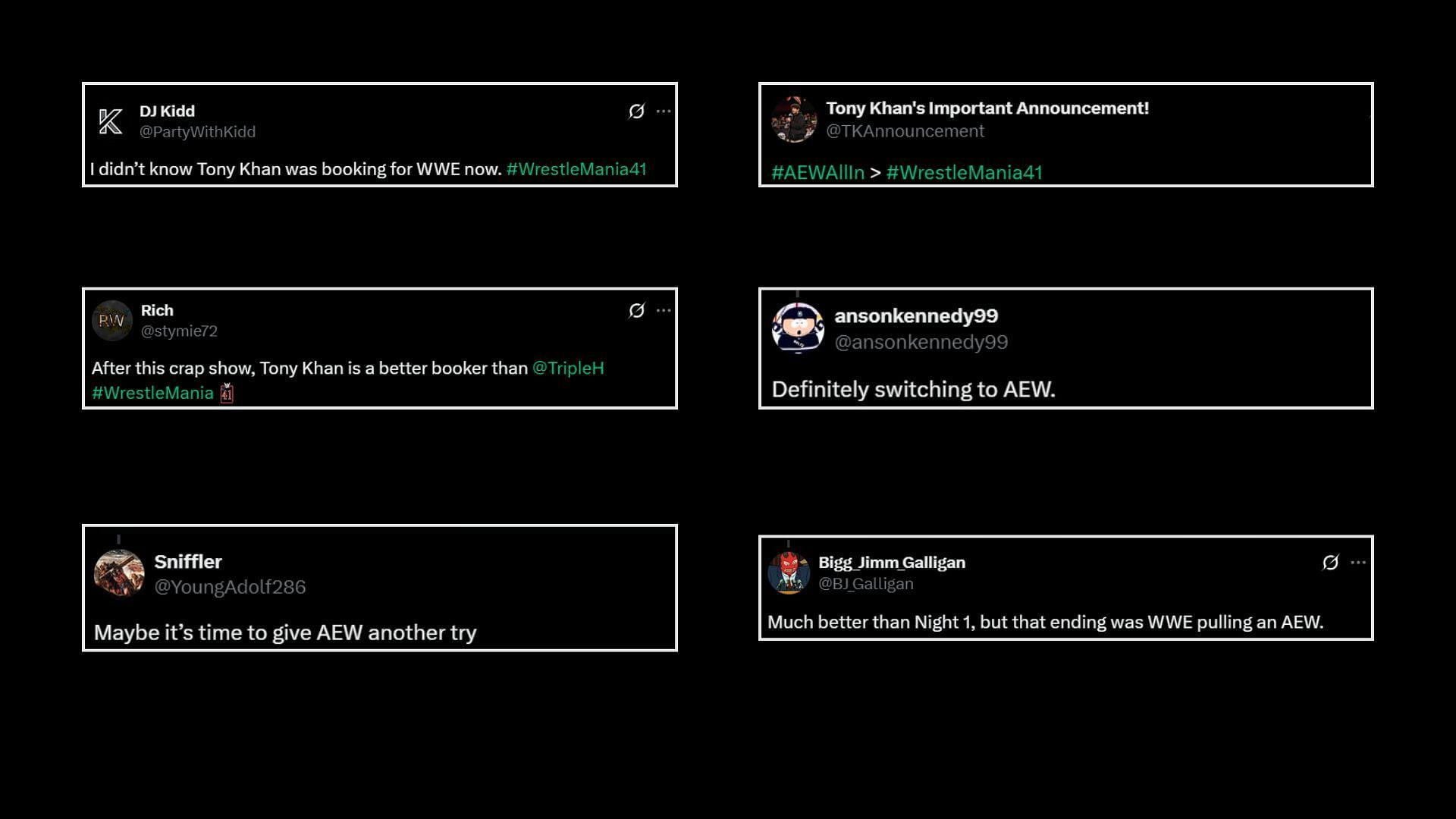 Fans compare AEW and WWE [Credit: Fan Reactions on X]