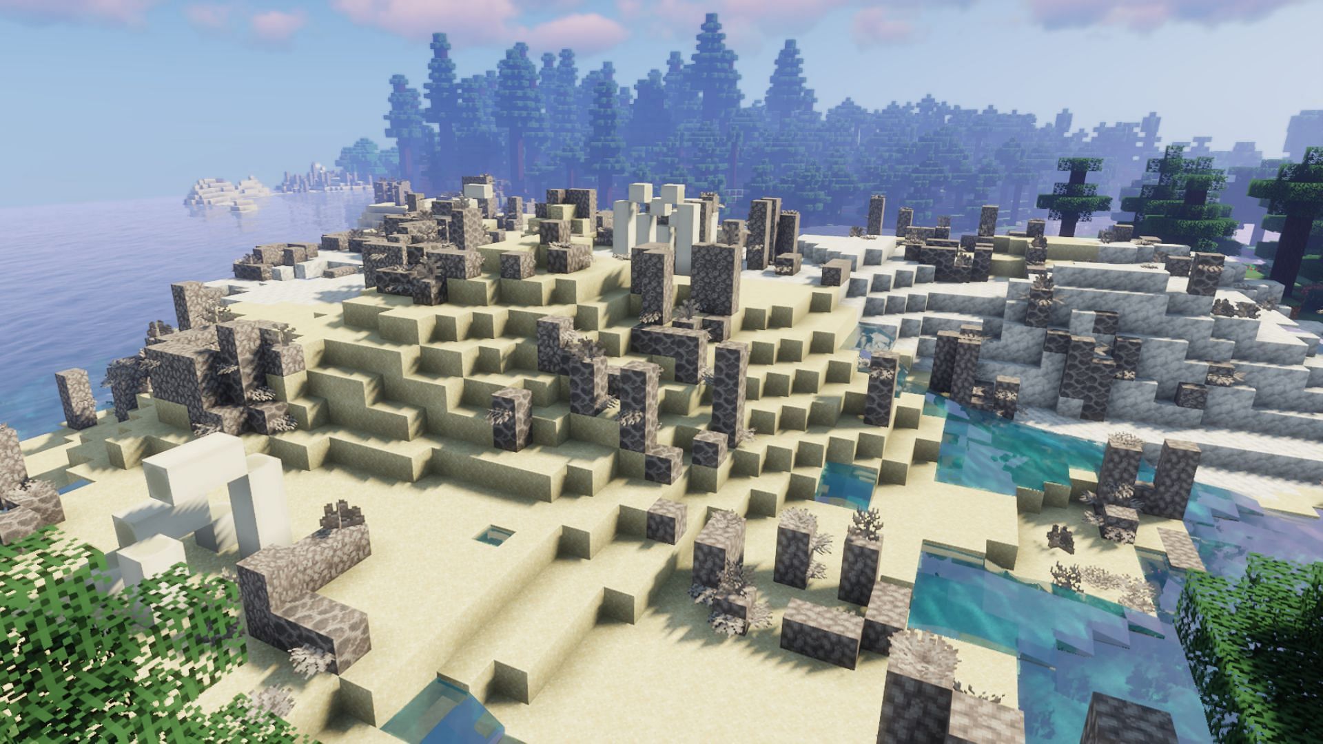 Nyctophobia mod adds several eerie biomes to Minecraft. (Image via CurseForge/finallion_13)