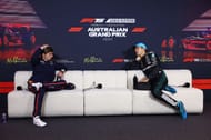 Max Verstappen and George Russell at a press conference after the Australian Grand Prix - Source: Getty