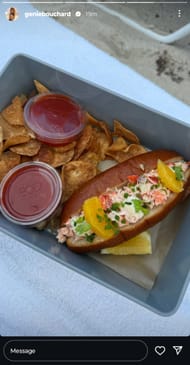 Screengrab of Eugenie Bouchard's Instagram story (@geniebouchard)