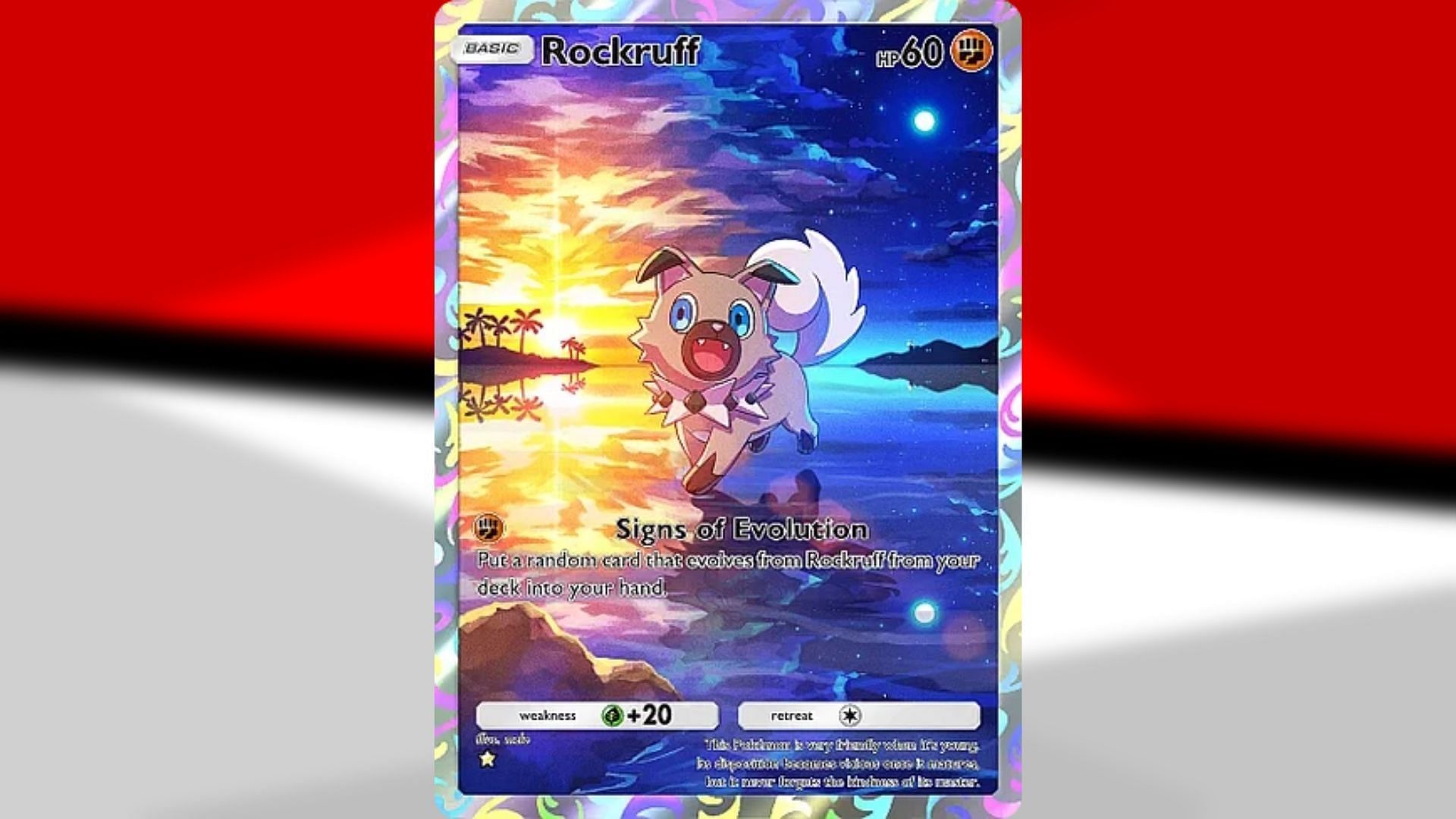 Rockruff full art variant in Celestial Guardians (Image via TPC)