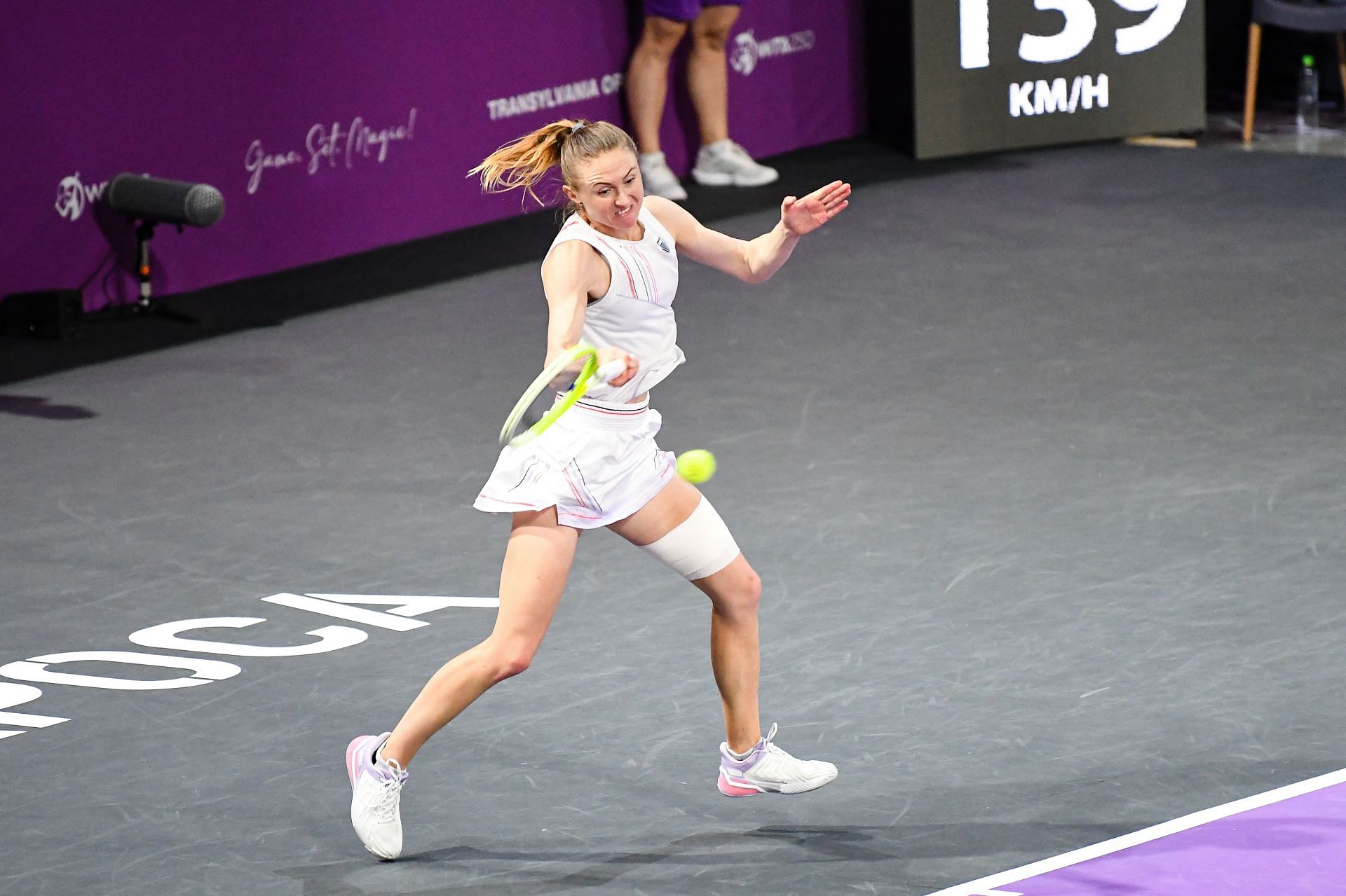 Sasnovich plays a potent forehand in the Transylvania Open - Semi-finals - Source: Getty