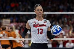 Harper Murray reacts to ex-Nebraska volleyball teammate Merritt Beason's day out highlights