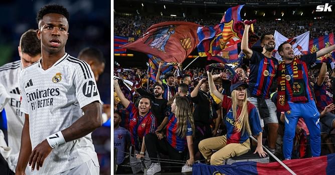 “Vinicius d*e” - Barcelona fans aim nasty chant at Real Madrid superstar ahead of Copa del Rey final as video surfaces